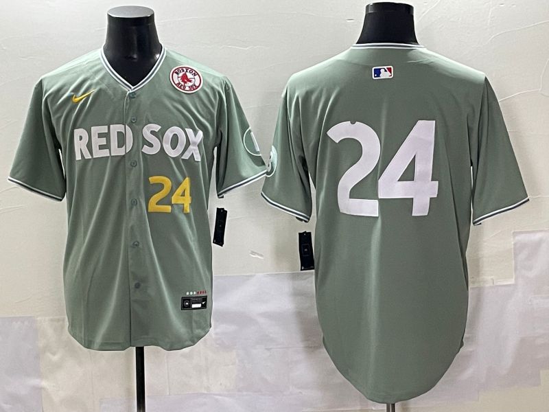 Men 2025 Boston Red Sox #24 No Name Light Green Joint Name Nike MLB Jersey style 6